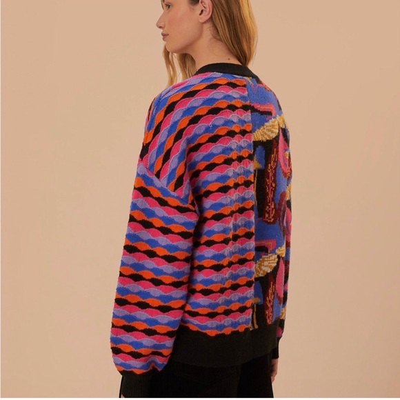 Farm Rio Mixed Mushrooms knit cardigan - Picture 3 of 6